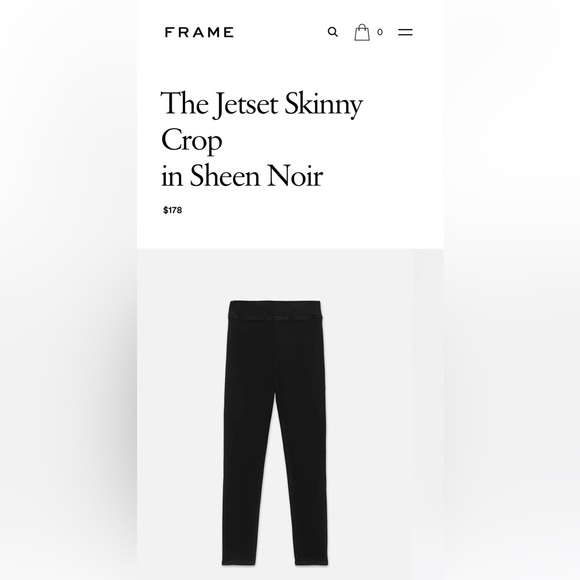 Frame The Jetset Skinny Crop in Sheen Noir - Picture 7 of 16